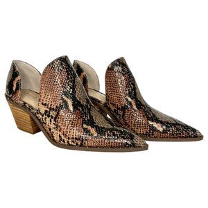 CHARLES DAVID Brown Snake Reptile Dorsey Parson‎ Leather Booties 8 M Python